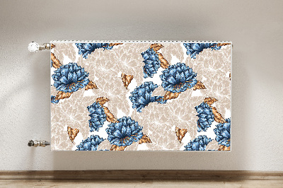 Magnetic radiator cover Blue flowers