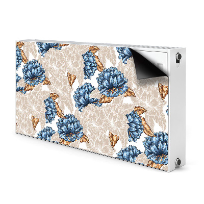 Magnetic radiator cover Blue flowers