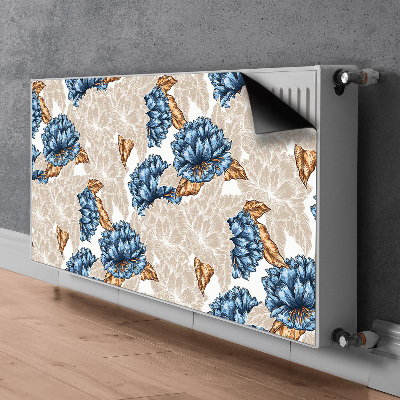 Magnetic radiator cover Blue flowers