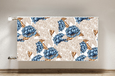 Magnetic radiator cover Blue flowers