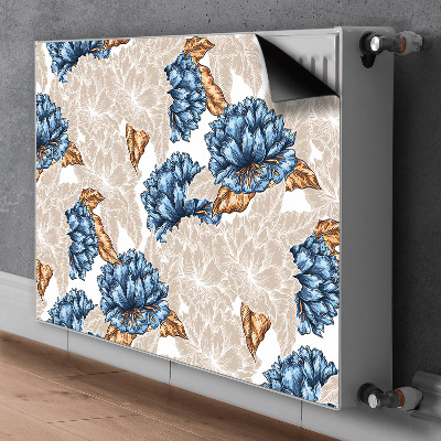 Magnetic radiator cover Blue flowers