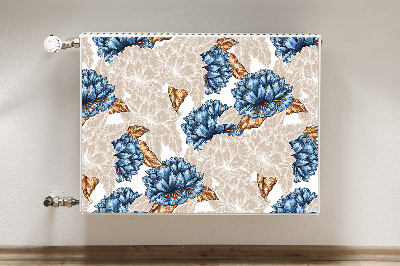 Magnetic radiator cover Blue flowers