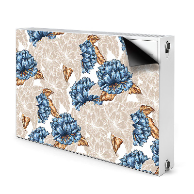 Magnetic radiator cover Blue flowers