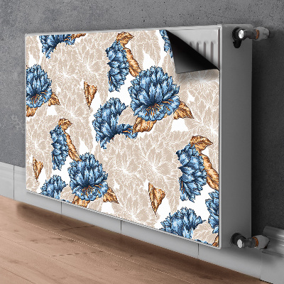 Magnetic radiator cover Blue flowers