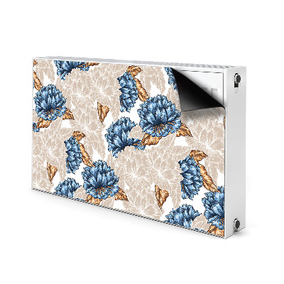 Magnetic radiator cover Blue flowers