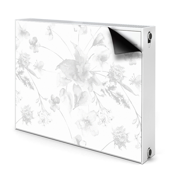 Decorative radiator cover Gray flowers