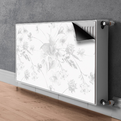 Decorative radiator cover Gray flowers