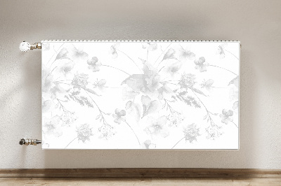 Decorative radiator cover Gray flowers