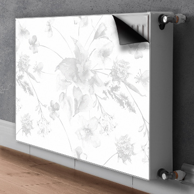 Decorative radiator cover Gray flowers