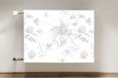 Decorative radiator cover Gray flowers