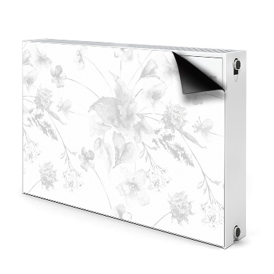 Decorative radiator cover Gray flowers