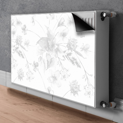 Decorative radiator cover Gray flowers