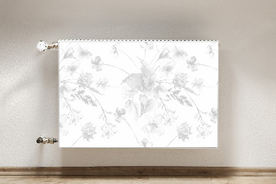 Decorative radiator cover Gray flowers