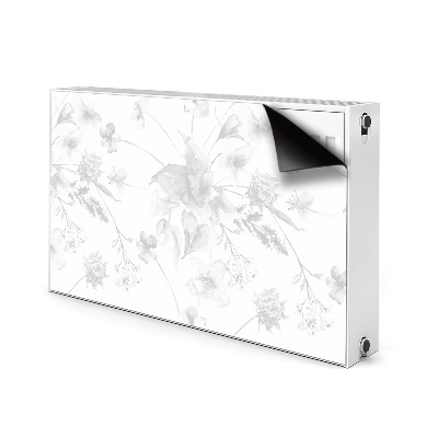 Decorative radiator cover Gray flowers