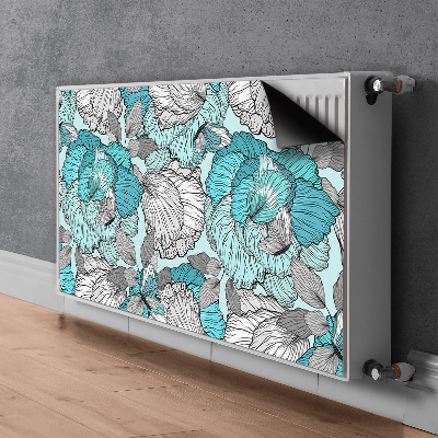 Printed radiator mat Doodle flowers