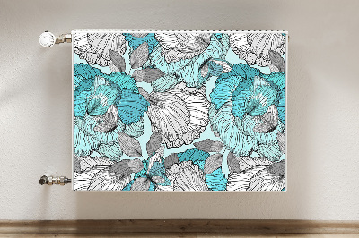 Printed radiator mat Doodle flowers