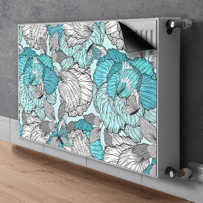 Printed radiator mat Doodle flowers