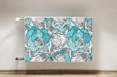 Printed radiator mat Doodle flowers