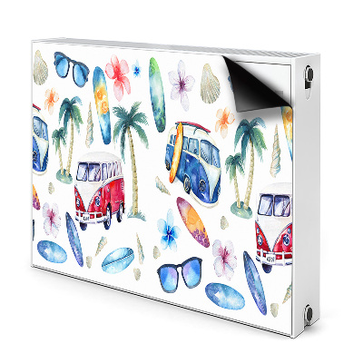 Decorative radiator cover Surfer beach