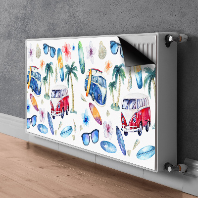 Decorative radiator cover Surfer beach