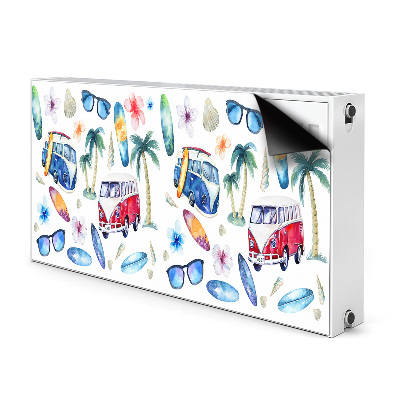 Decorative radiator cover Surfer beach