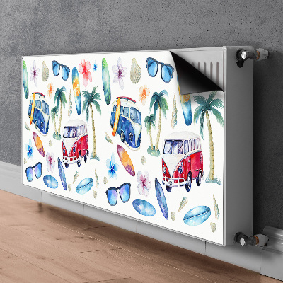 Decorative radiator cover Surfer beach