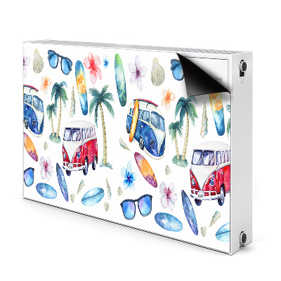 Decorative radiator cover Surfer beach