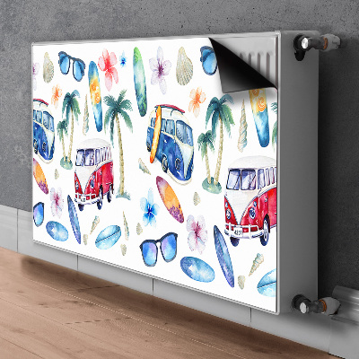 Decorative radiator cover Surfer beach