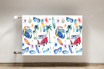 Decorative radiator cover Surfer beach