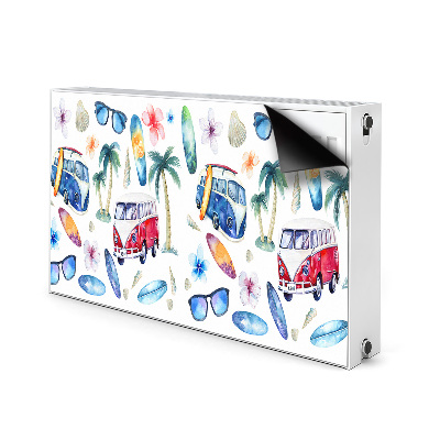 Decorative radiator cover Surfer beach