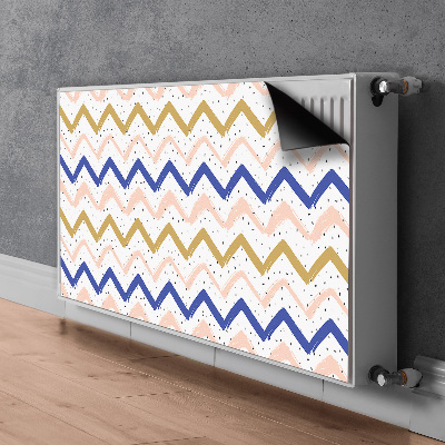 Magnetic radiator cover Painted zigzags