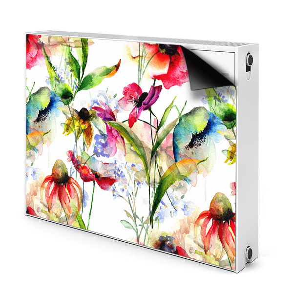 Decorative radiator cover Colored flowers