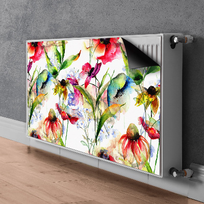 Decorative radiator cover Colored flowers