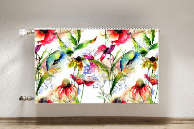 Decorative radiator cover Colored flowers