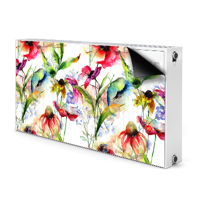 Decorative radiator cover Colored flowers