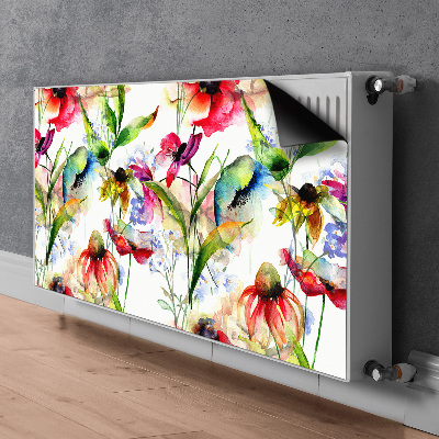 Decorative radiator cover Colored flowers