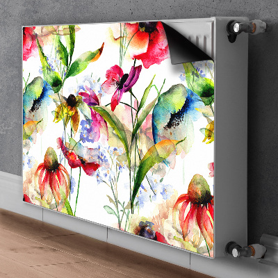 Decorative radiator cover Colored flowers