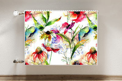 Decorative radiator cover Colored flowers