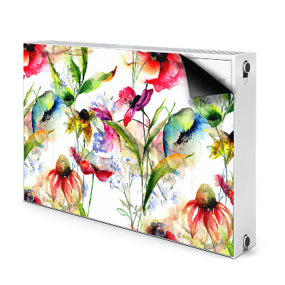 Decorative radiator cover Colored flowers