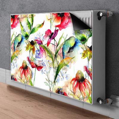 Decorative radiator cover Colored flowers