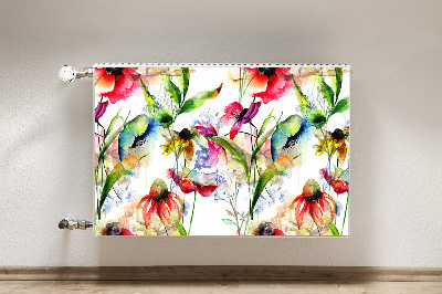 Decorative radiator cover Colored flowers