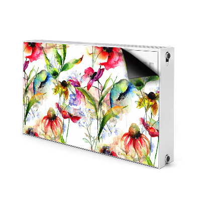 Decorative radiator cover Colored flowers