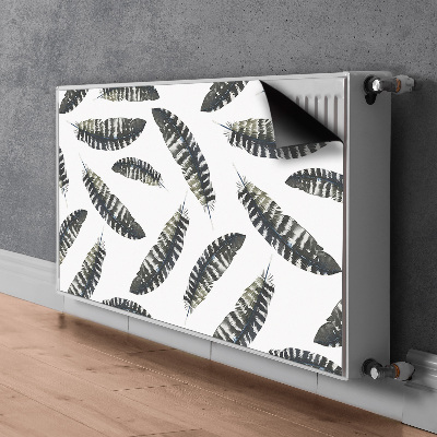 Decorative radiator mat Boho style feathers