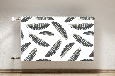 Decorative radiator mat Boho style feathers