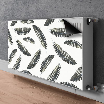 Decorative radiator mat Boho style feathers