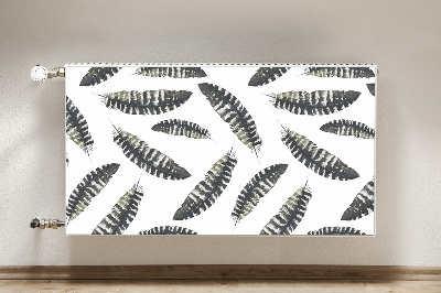 Decorative radiator mat Boho style feathers