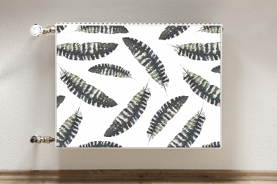 Decorative radiator mat Boho style feathers