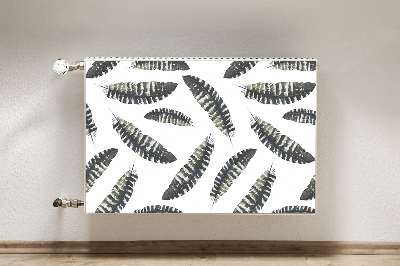 Decorative radiator mat Boho style feathers