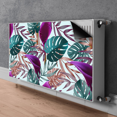 Decorative radiator cover Tropical leaves