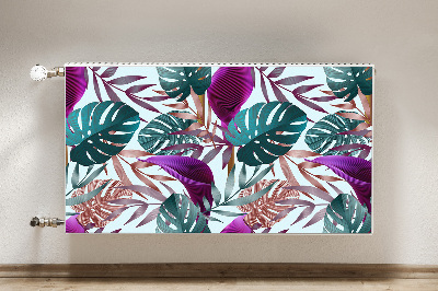 Decorative radiator cover Tropical leaves